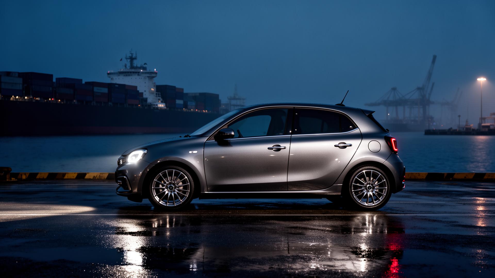 Premium vehicle imported at the port